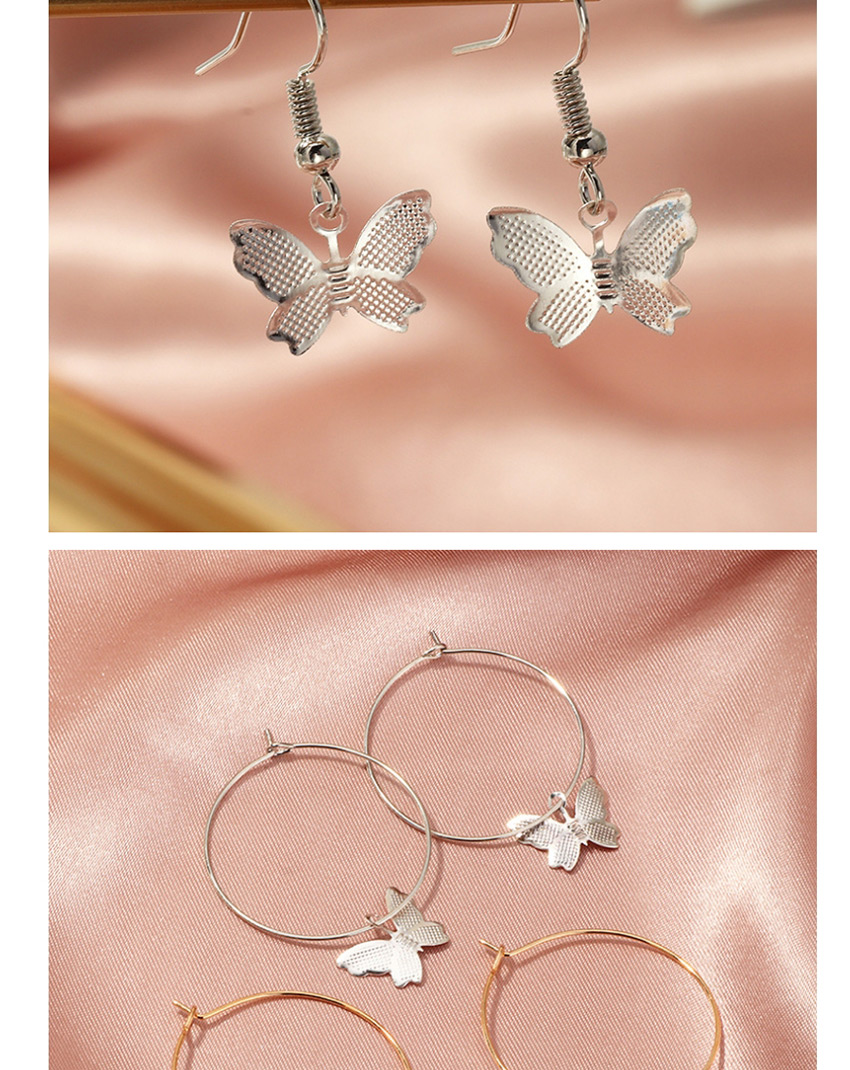Fashion Blue Acrylic Butterfly Alloy Circle Earrings,Drop Earrings