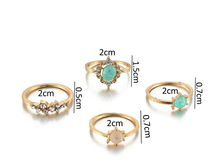 Fashion Color Mixing Crystal Alloy Ring Set With Diamonds,Rings Set