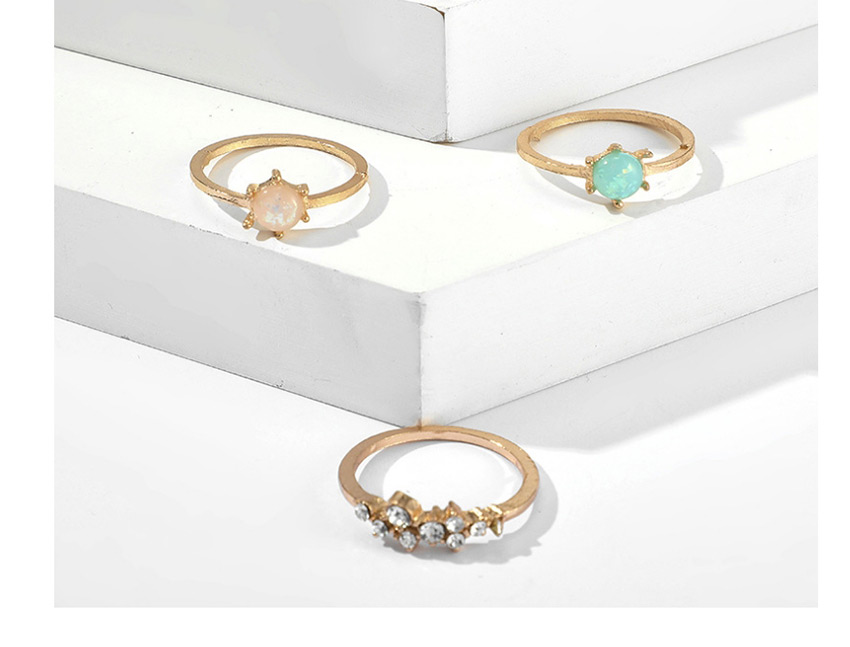 Fashion Color Mixing Crystal Alloy Ring Set With Diamonds,Rings Set