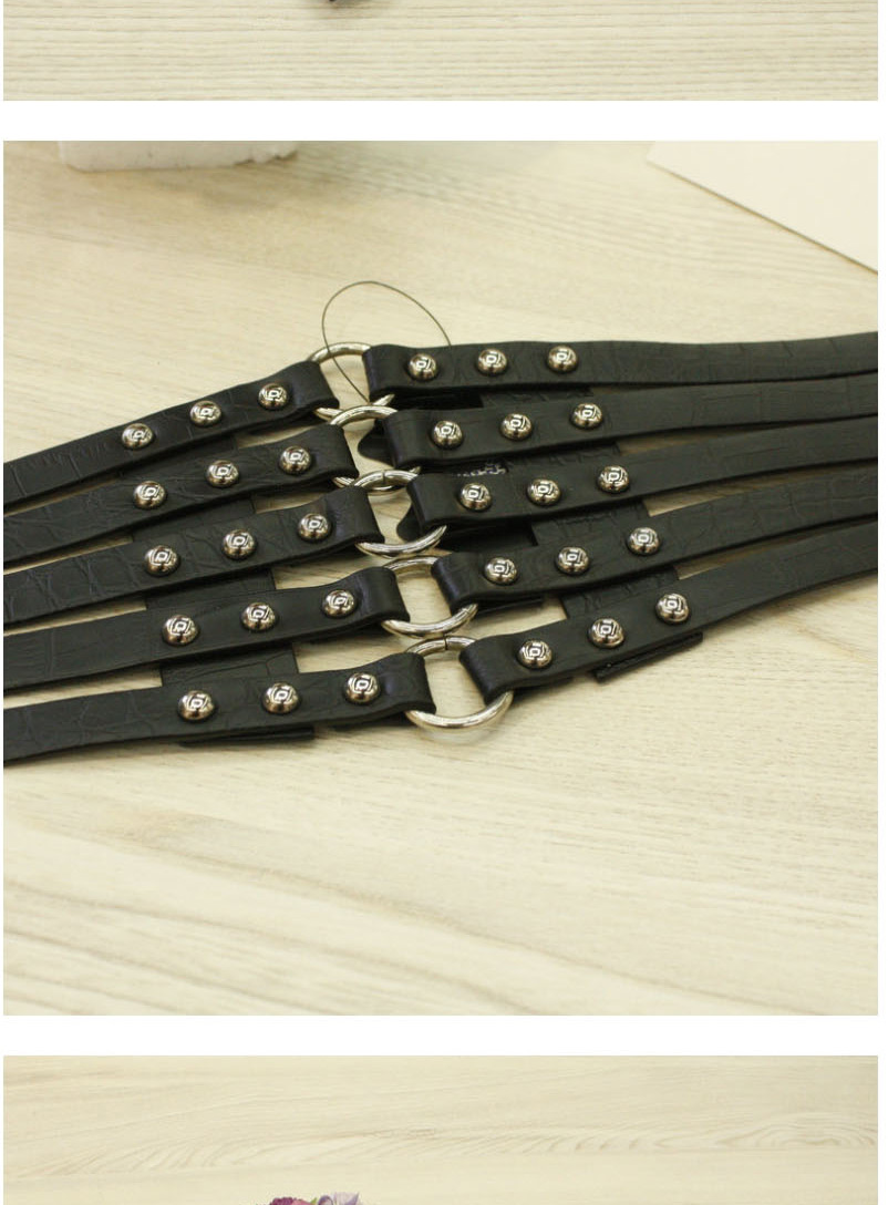Fashion Black Gold Studs Full Studded Elastic Dress Belt,Wide belts