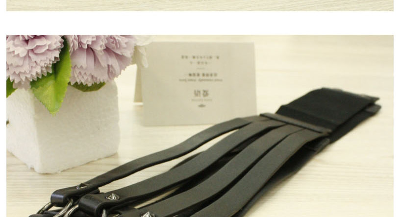 Fashion Black Hollow Studded Wide Belt Girdle Belt,Wide belts