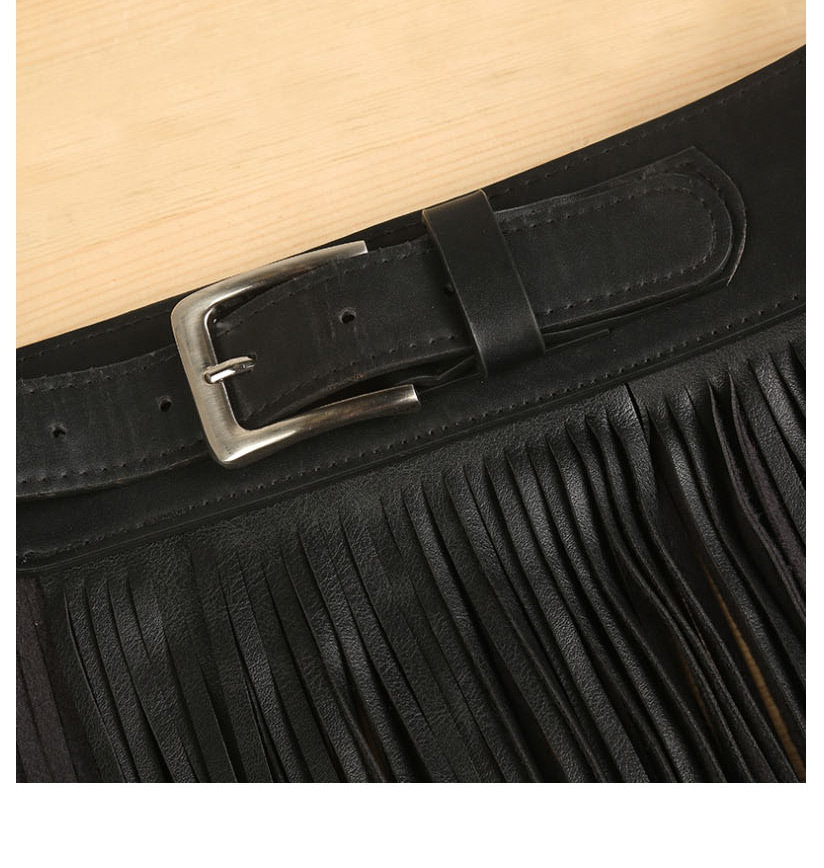 Fashion Black Pin Buckle Fringed Belt Buckle Belt,Wide belts