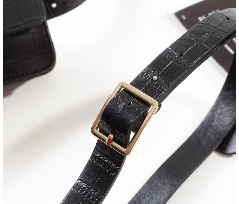 Fashion Large Black Snakeskin Chain Lock Single Shoulder Diagonal Belt Belt Bag,Thin belts