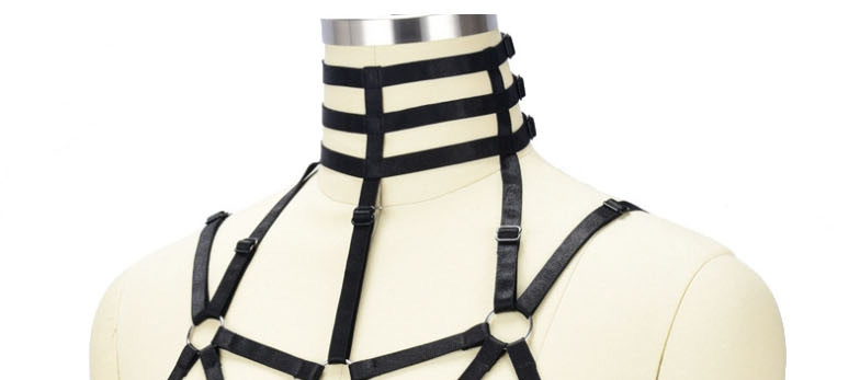 Fashion Black Lace Cutout Elastic Band Bra,Thin belts