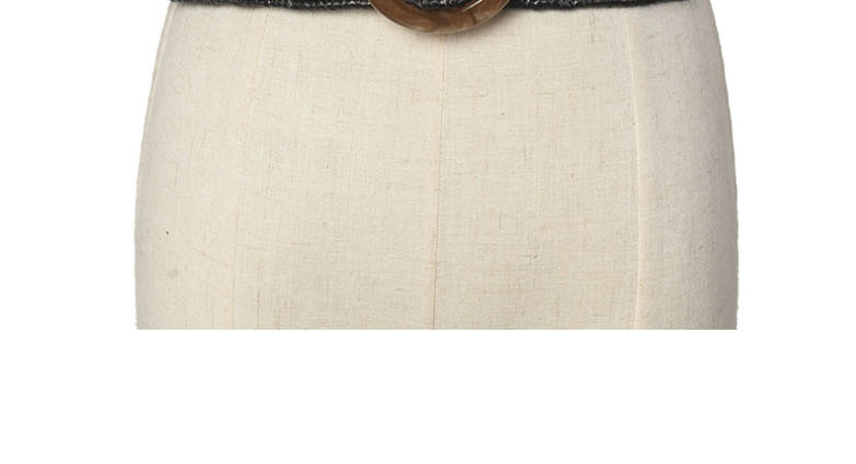 Fashion Black Woven Carved Leopard Stretch Dress Shirt Waist Seal,Wide belts