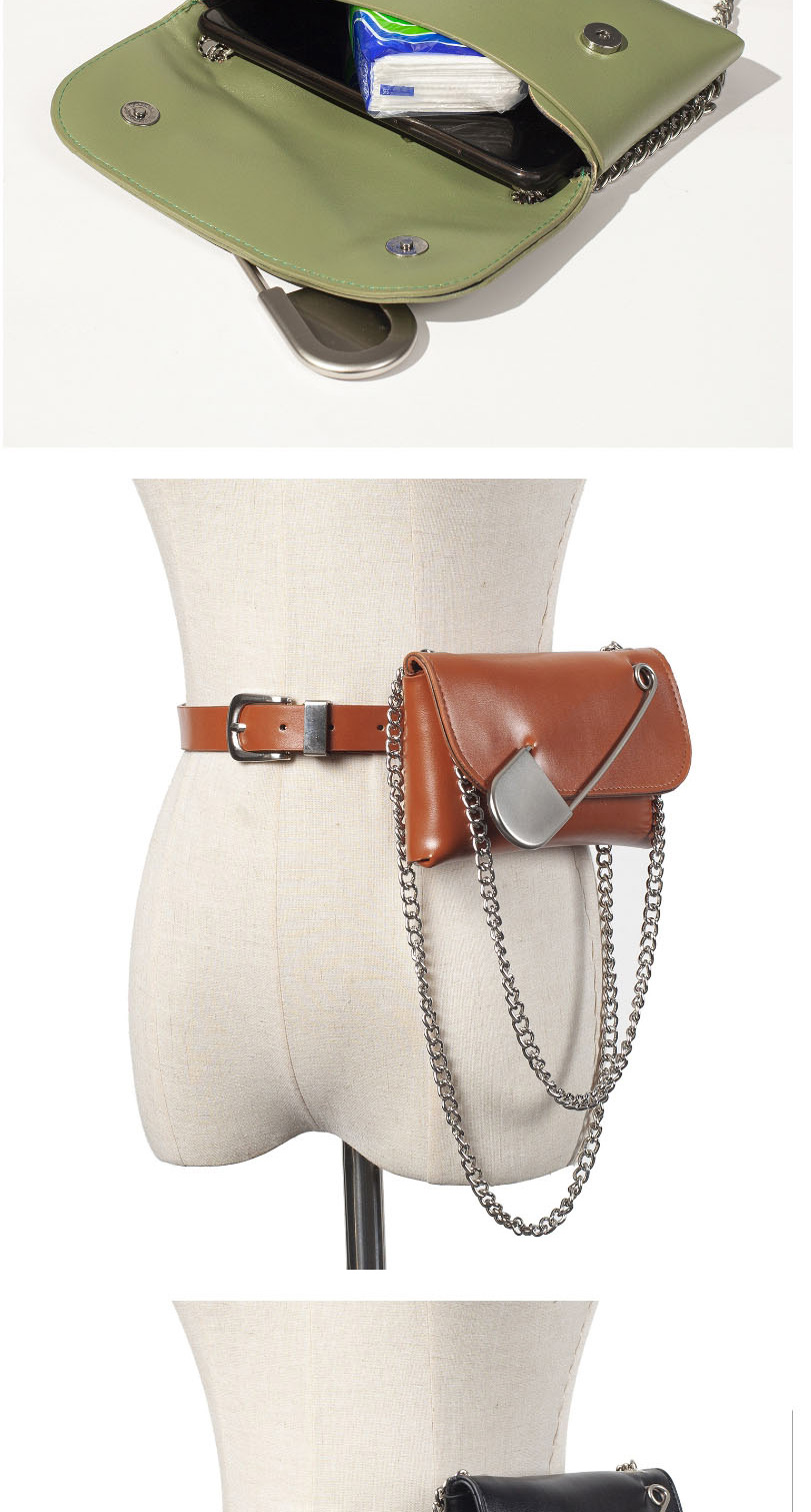Fashion Black Broadband Big Pin Chain Cross Body Belt Waist Bag,Wide belts