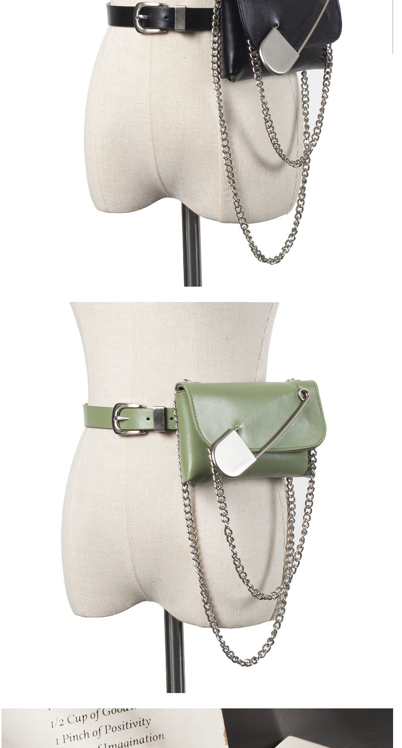 Fashion Green Broadband Big Pin Chain Cross Body Belt Waist Bag,Wide belts