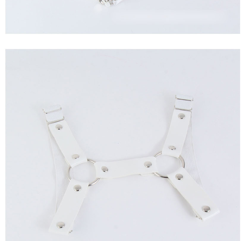 Fashion White Pentagram Studs Cutout Leg Ring,Thin belts