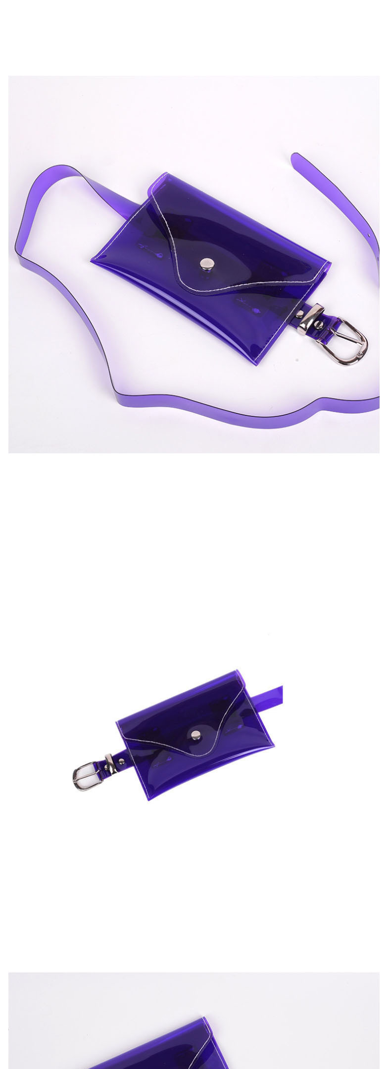 Fashion Purple Pu Pin Buckle Magic Color Flip Belt Belt Bag,Thin belts