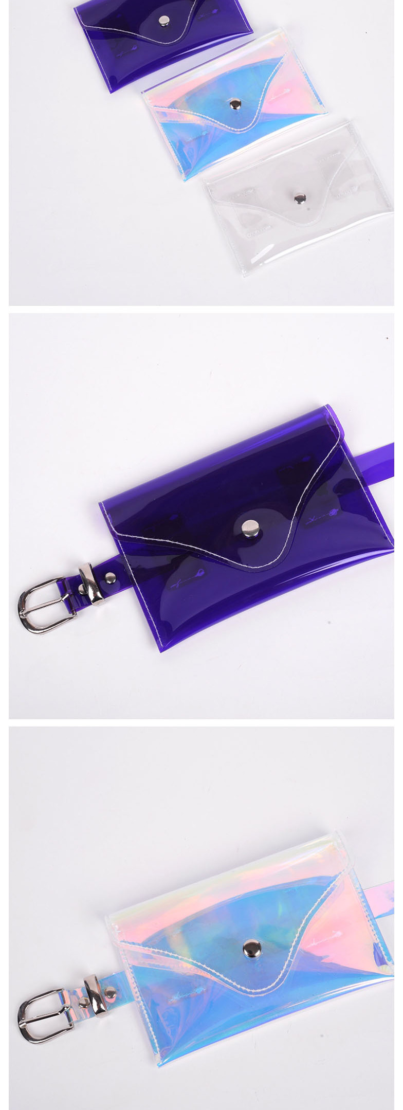 Fashion Purple Pu Pin Buckle Magic Color Flip Belt Belt Bag,Thin belts