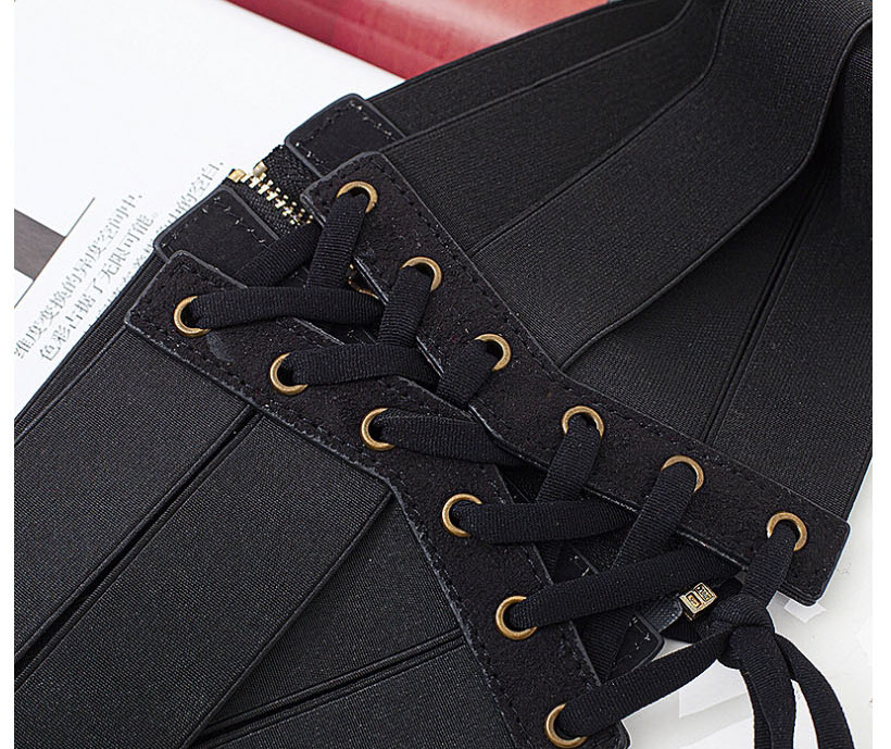 Fashion Black Stretch Slim Bow Tie Waistband,Wide belts