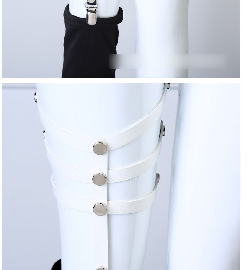 Fashion White Double Row Garter Love Studs Leg Rings,Thin belts