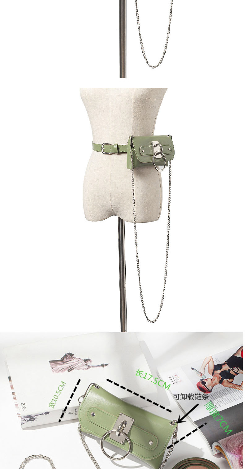 Fashion Green Detachable Chain Large Loop Messenger Belt Belt Bag,Thin belts