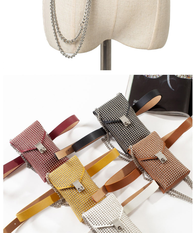 Fashion Black Studded Pu Chain Lock Belt Belt Bag,Thin belts