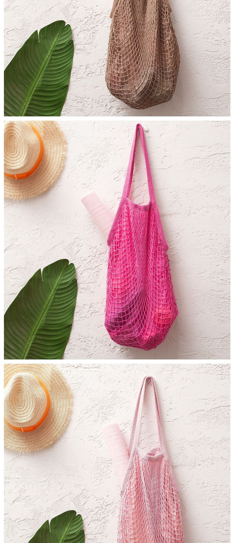 Fashion Color Cotton Mesh Large Capacity Supermarket Shopping Net Bag,Messenger bags
