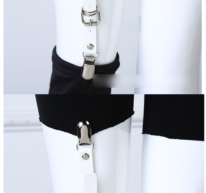 Fashion Black Double-headed Duckbill Leather Fun Shape Sock Leg Ring,Wide belts