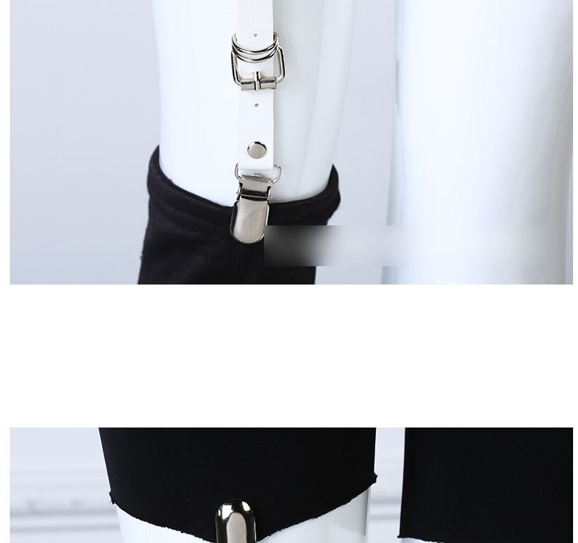 Fashion Black Double-headed Duckbill Leather Fun Shape Sock Leg Ring,Wide belts