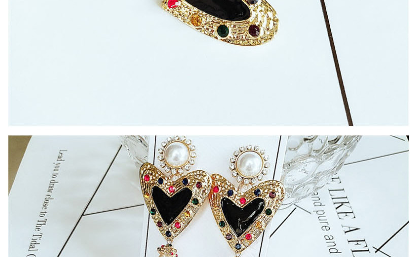 Fashion Yellow Alloy Irregular Heart Diamond Earrings,Drop Earrings