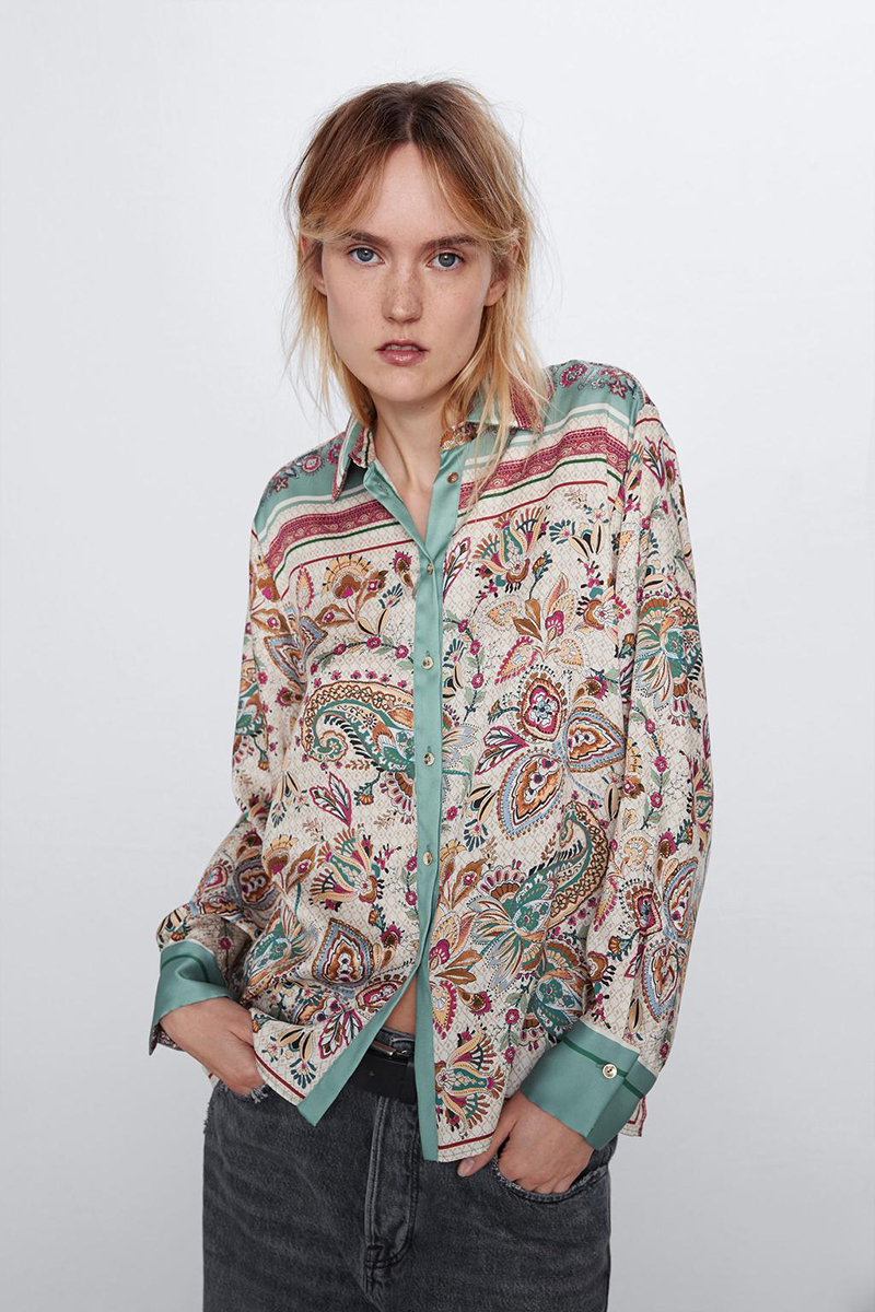Fashion Color Geometric Print Contrast Blazer,Coat-Jacket