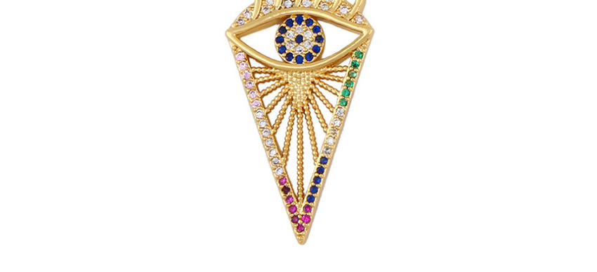 Fashion Color Micro-set Colorful Zircon Eye Cutout Geometric Necklace,Necklaces