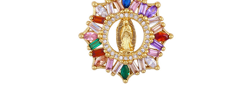 Fashion Our Lady Our Lady Openwork Color Necklace With Zircon Alloy,Necklaces