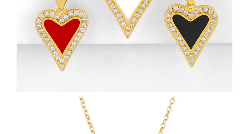 Fashion Black Love Diamond Drop Bead Necklace,Necklaces