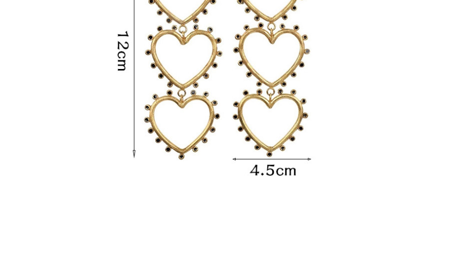 Fashion Black Gold-plated Love Cutout Earrings,Drop Earrings