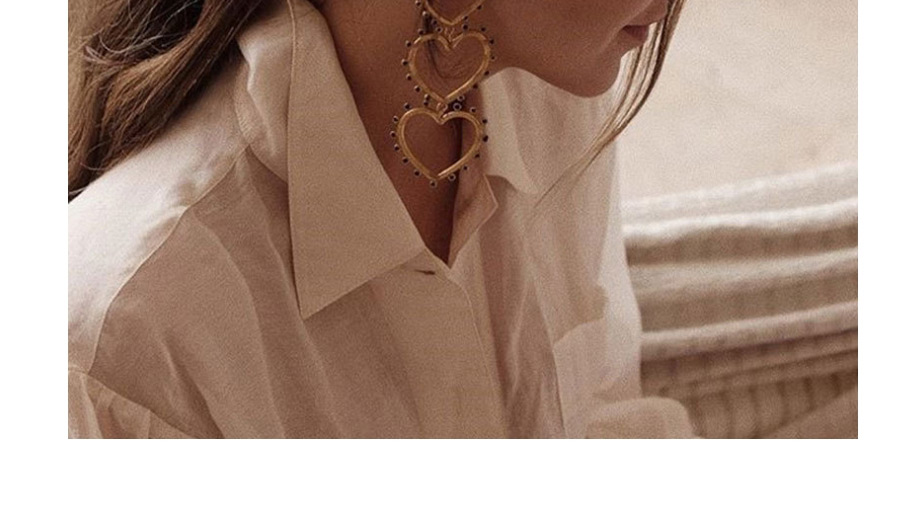 Fashion Black Gold-plated Love Cutout Earrings,Drop Earrings