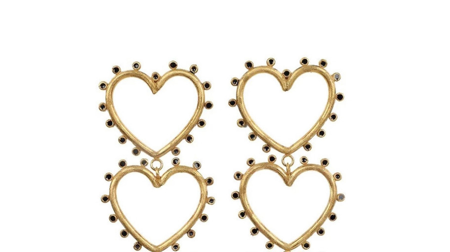 Fashion Red Gold-plated Love Cutout Earrings,Drop Earrings