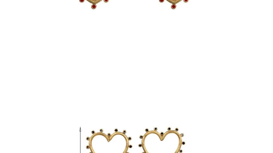 Fashion Red Gold-plated Love Cutout Earrings,Drop Earrings