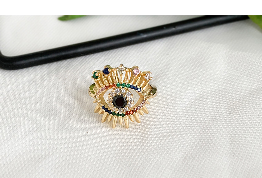 Fashion Golden Cubic Zirconia Eye Ring,Rings