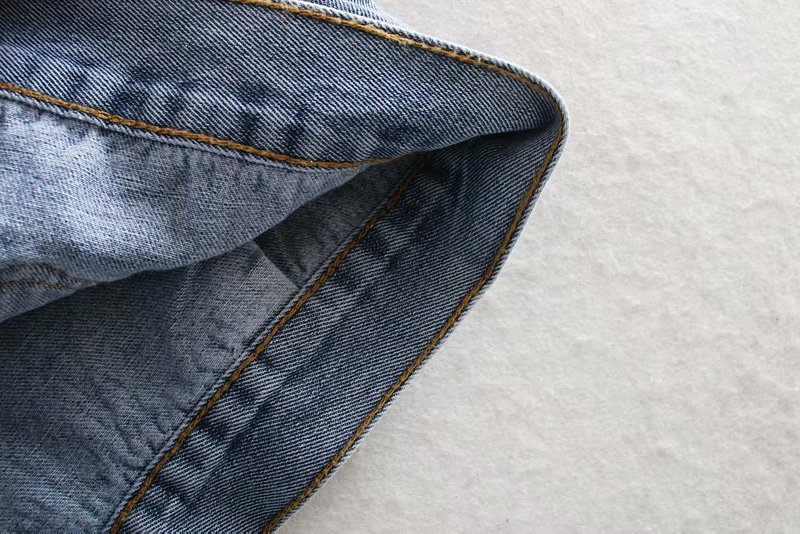 Fashion Blue Lettered Rhinestone Large Pocket Slip Shoulder Denim Jacket,Coat-Jacket