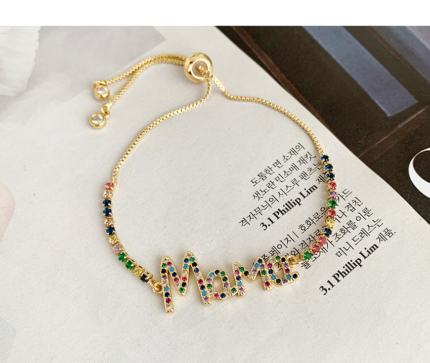 Fashion Golden Cubic Zircon Letter Mama Stud Earrings,Bracelets