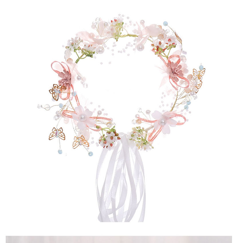 Fashion Color Pearl Lace Flower Butterfly Children Wreath,Head Band