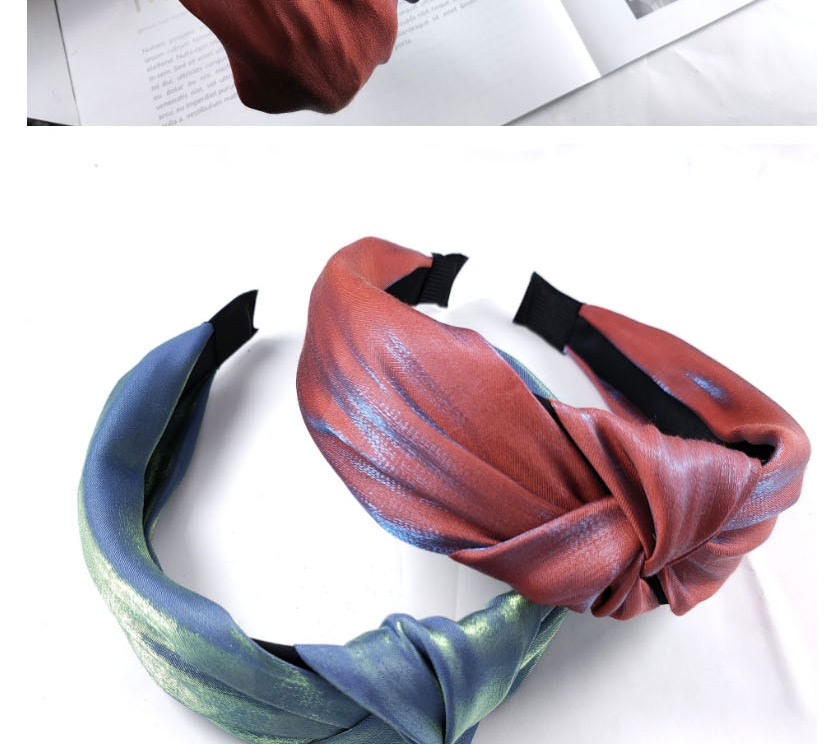 Fashion Navy Fabric Satin Knotted Wide Edge Hoop,Head Band