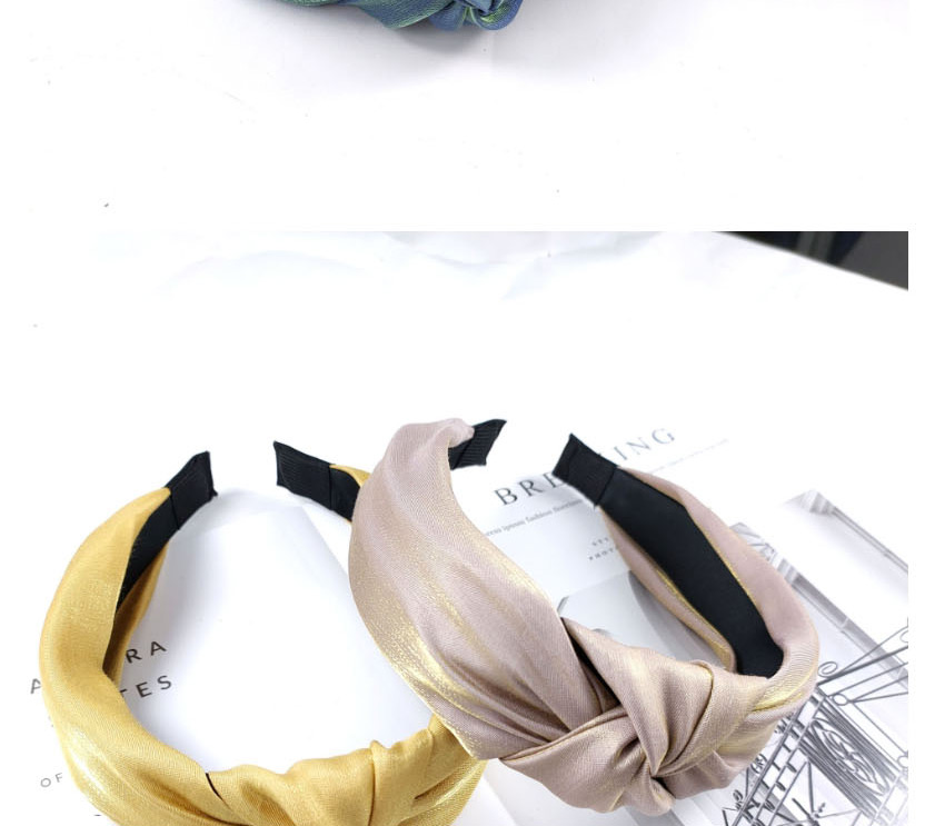Fashion Yellow Fabric Satin Knotted Wide Edge Hoop,Head Band