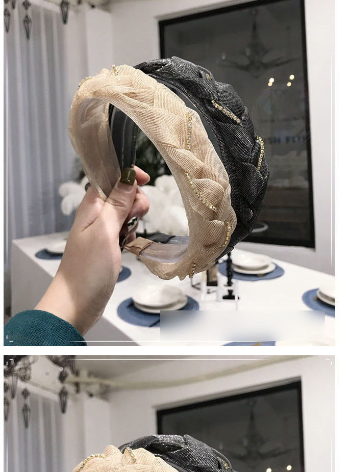 Fashion Verdure Lace Gauze Hand-knitted Twist Braid Chain Wide Edge Hair Hoop,Head Band