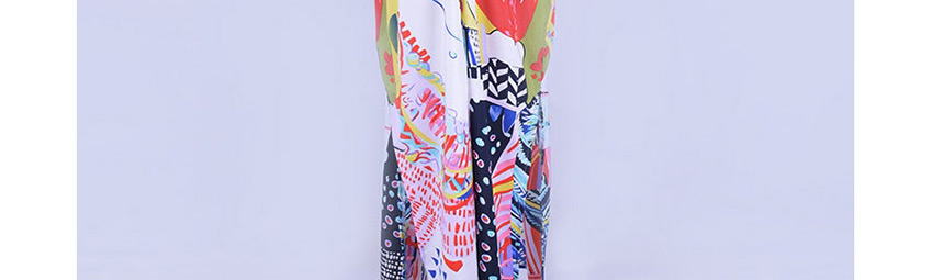 Fashion Color Mid-length Cardigan With Cotton Print And Belt,Sunscreen Shirts