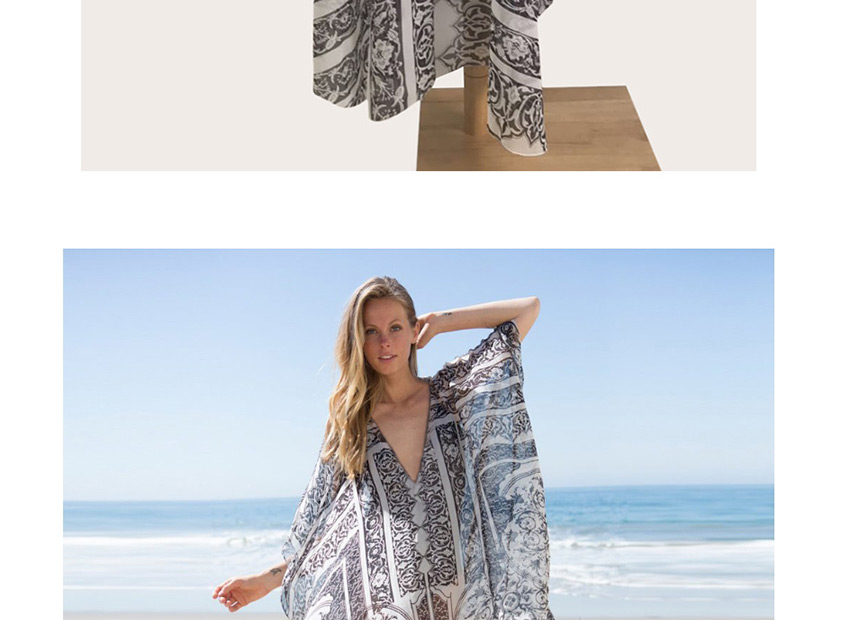 Fashion Gray Chiffon Stitching Plus Size Dress,Sunscreen Shirts