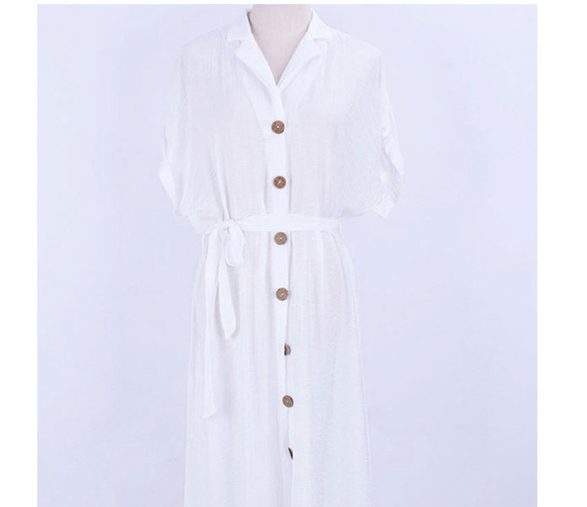 Fashion White Single-breasted Pleated Cardigan,Sunscreen Shirts