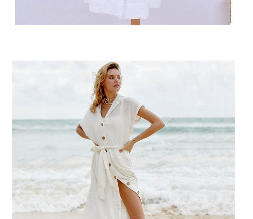 Fashion White Single-breasted Pleated Cardigan,Sunscreen Shirts