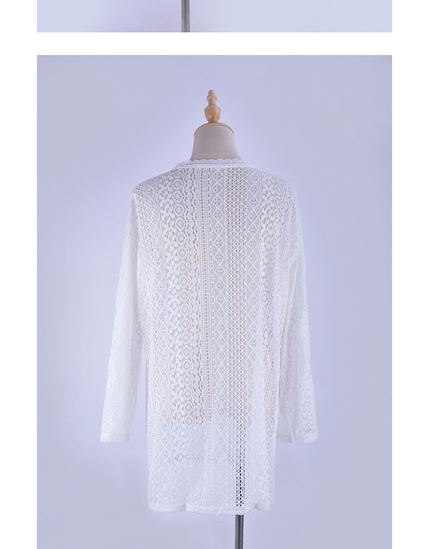 Fashion White Lace Cutout Long Sleeve Dress,Mini & Short Dresses