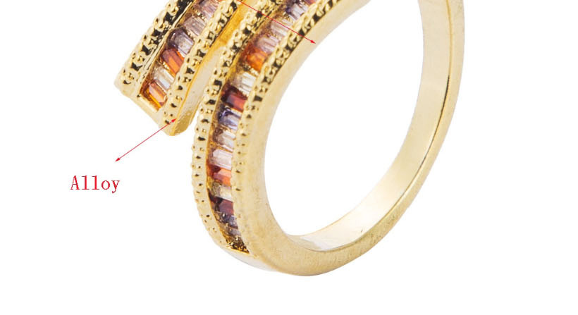 Fashion Golden Cubic Zircon Opening Adjustable Ring,Rings