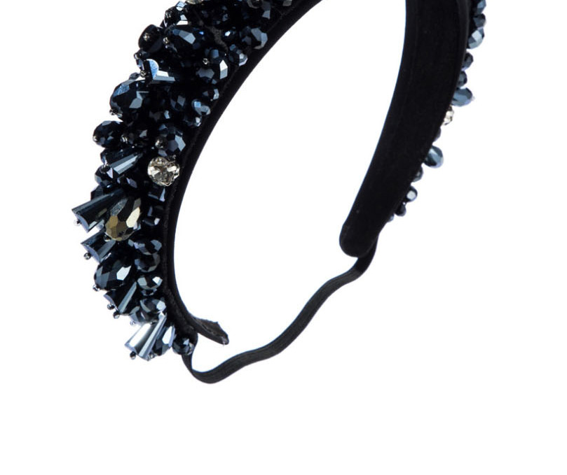 Fashion Blue Crystal Braided Geometric Non-slip Headband,Head Band