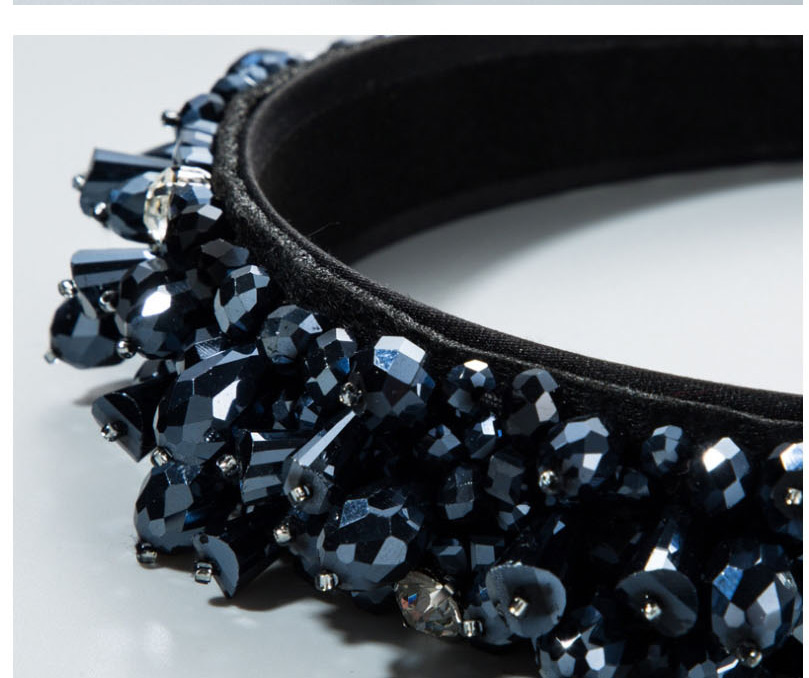 Fashion Blue Crystal Braided Geometric Non-slip Headband,Head Band