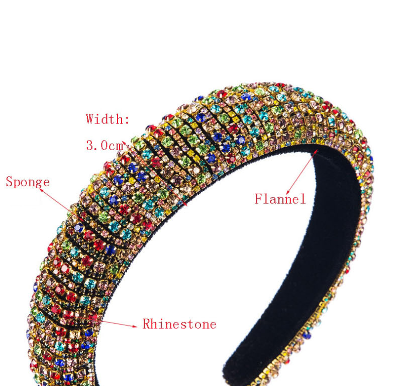 Fashion Color Sponge Studded Wide Edge Hoop,Head Band