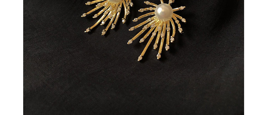 Fashion White Diamond Geometric Earrings With Pearls,Drop Earrings