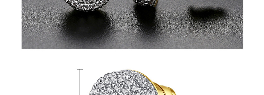 Fashion Gun Black Diamond Studded Geometric Stud Earrings,Earrings