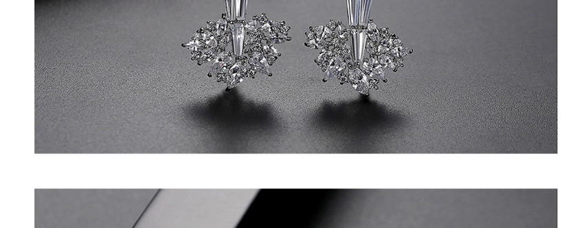Fashion Platinum Zircon Pentagram Geometric Earrings,Earrings