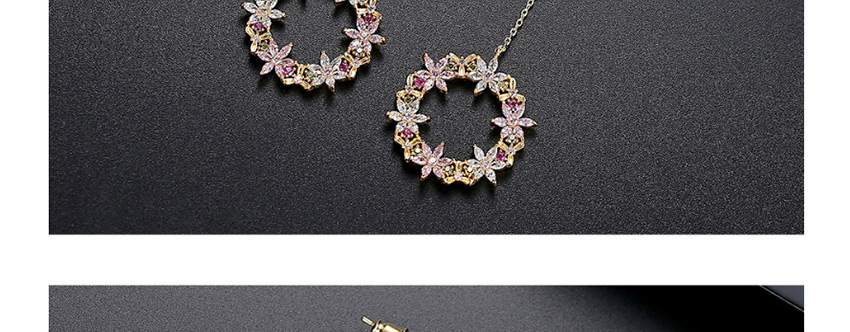 Fashion Rose Gold Gold-plated Pierced Earrings With Fancy Diamonds,Earrings